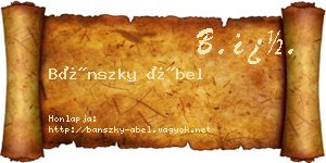 Bánszky Ábel névjegykártya